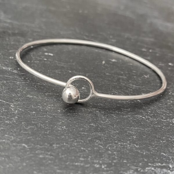 Bracelet Jonc Perle Argent 60 mm