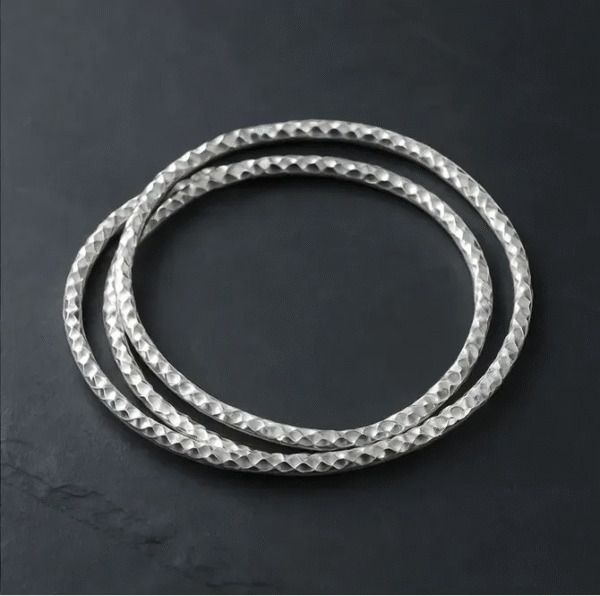 Bague 3 Anneaux facettés entrelacés