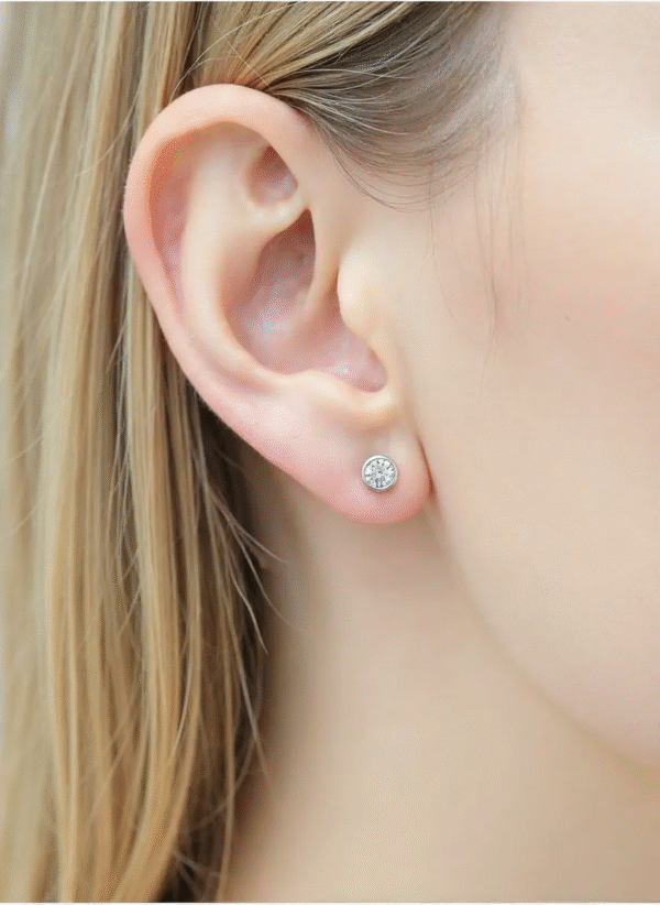 boucle-oreille-oxyde-serti-clos-3mm Puces avec Oxyde serti clos 3mm