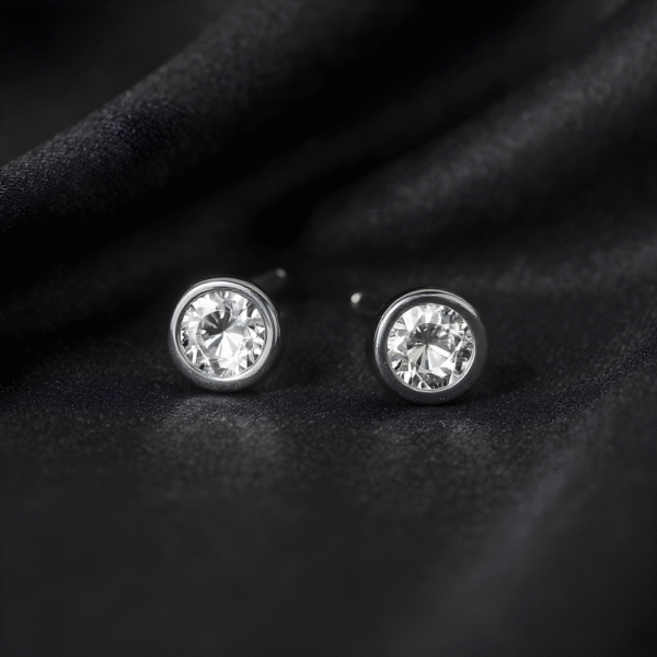 boucle-oreille-oxyde-serti-clos-3mm3 Puces avec Oxyde serti clos 3mm