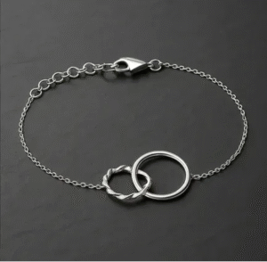 Bracelet Anneau torsadé et Anneau Lisse