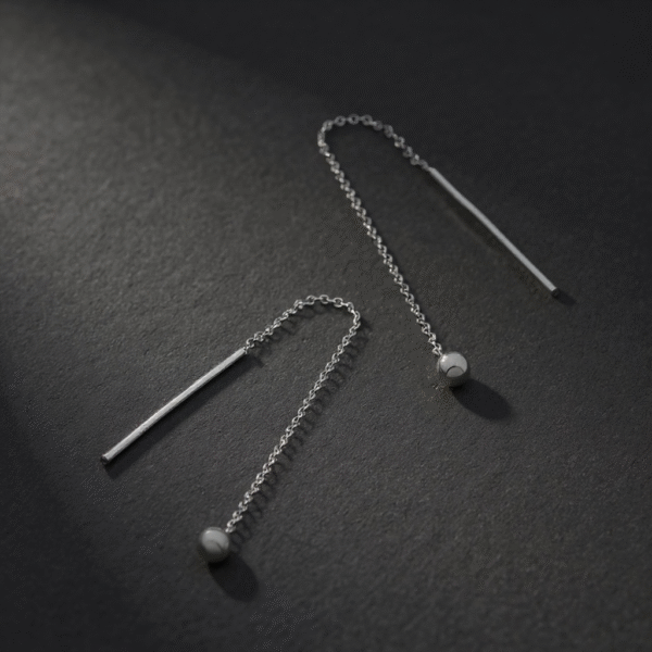 Boucles d'Oreilles chaîne et perle