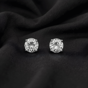 Puces argent et Zircon 4 mm